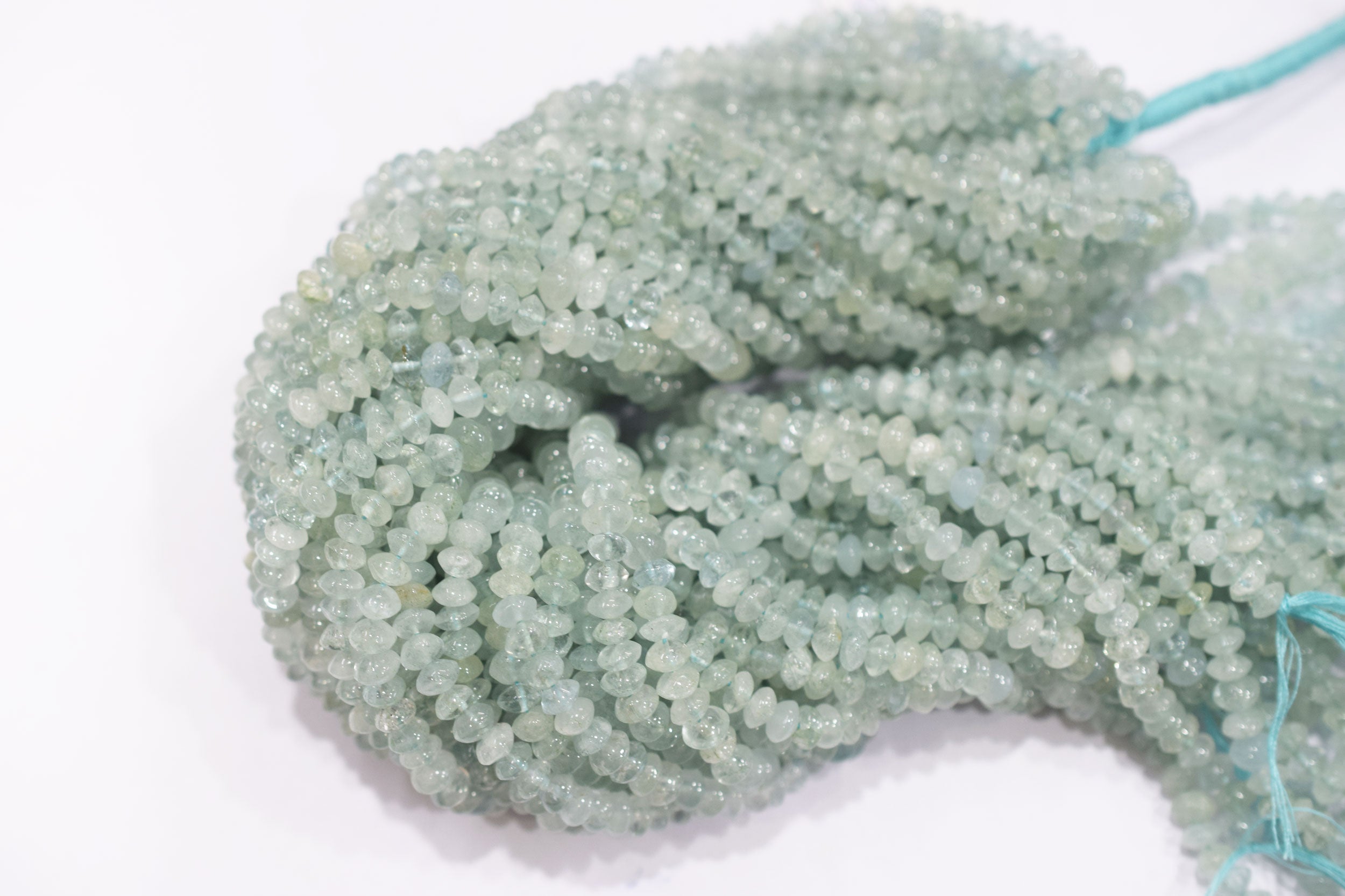 Natural Aquamarine rondelle Shape Beads , Aquamarine Faceted Beads , Sold By Strand , 5.5 mm , 14 Inches , 32687