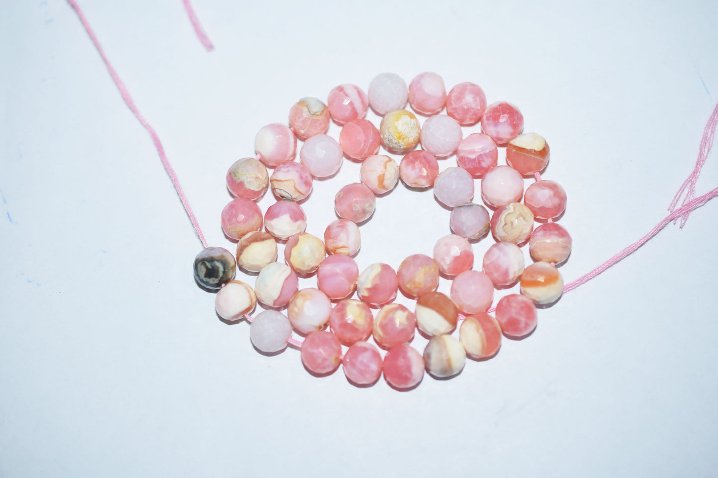 Natural pink opal rondelle shape beads , pink opal faceted beads, sold by strand ,8.25 to 8.5 mm , 16 inches , 32688