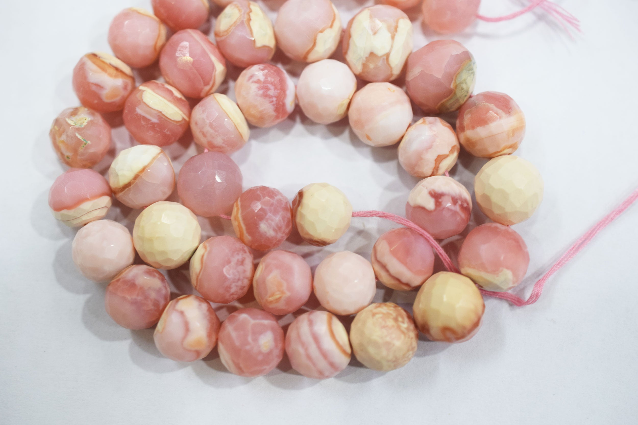 Natural pink opal rondelle shape beads , pink opal faceted beads, sold by strand ,10-12.5 mm , 16 inches , 32689