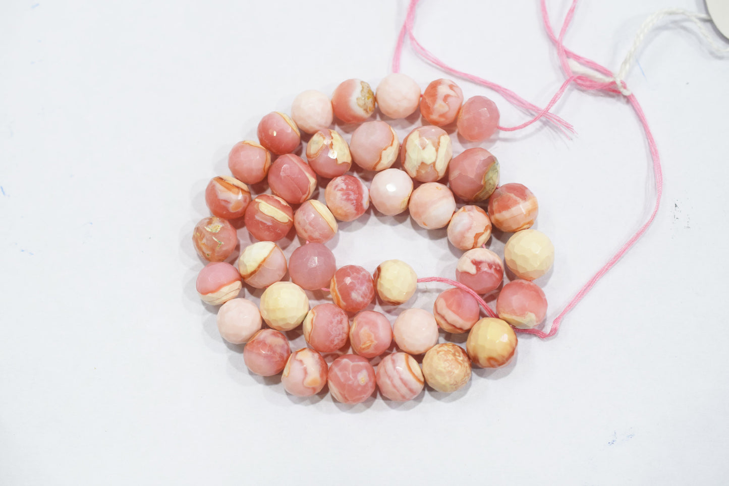 Natural pink opal rondelle shape beads , pink opal faceted beads, sold by strand ,10-12.5 mm , 16 inches , 32689