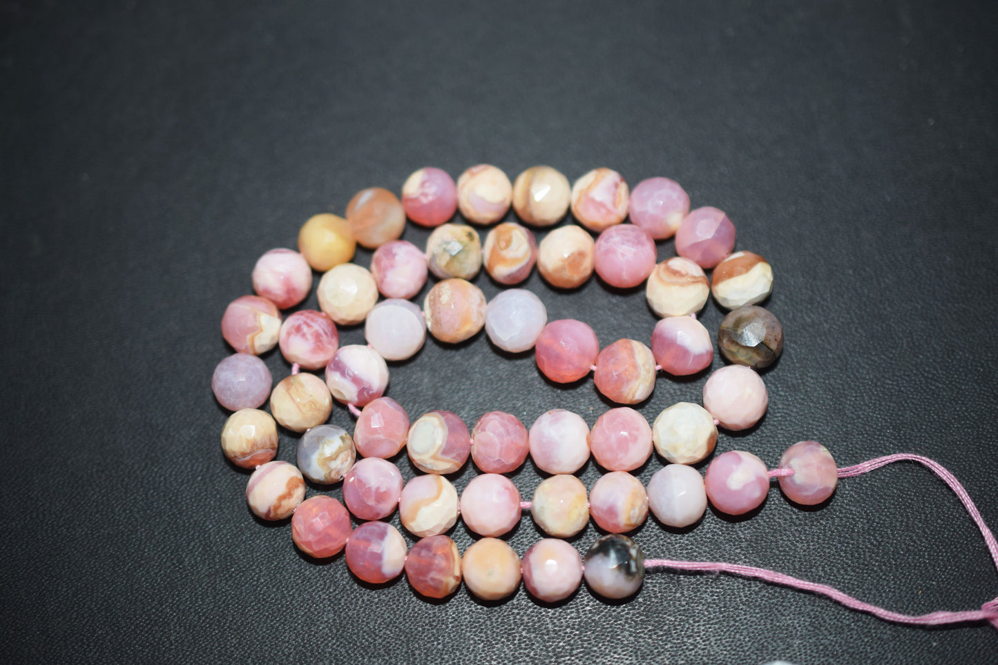 Natural pink opal rondelle shape beads , pink opal faceted beads, sold by strand ,8 - 8.25 mm , 16 inches , 32690