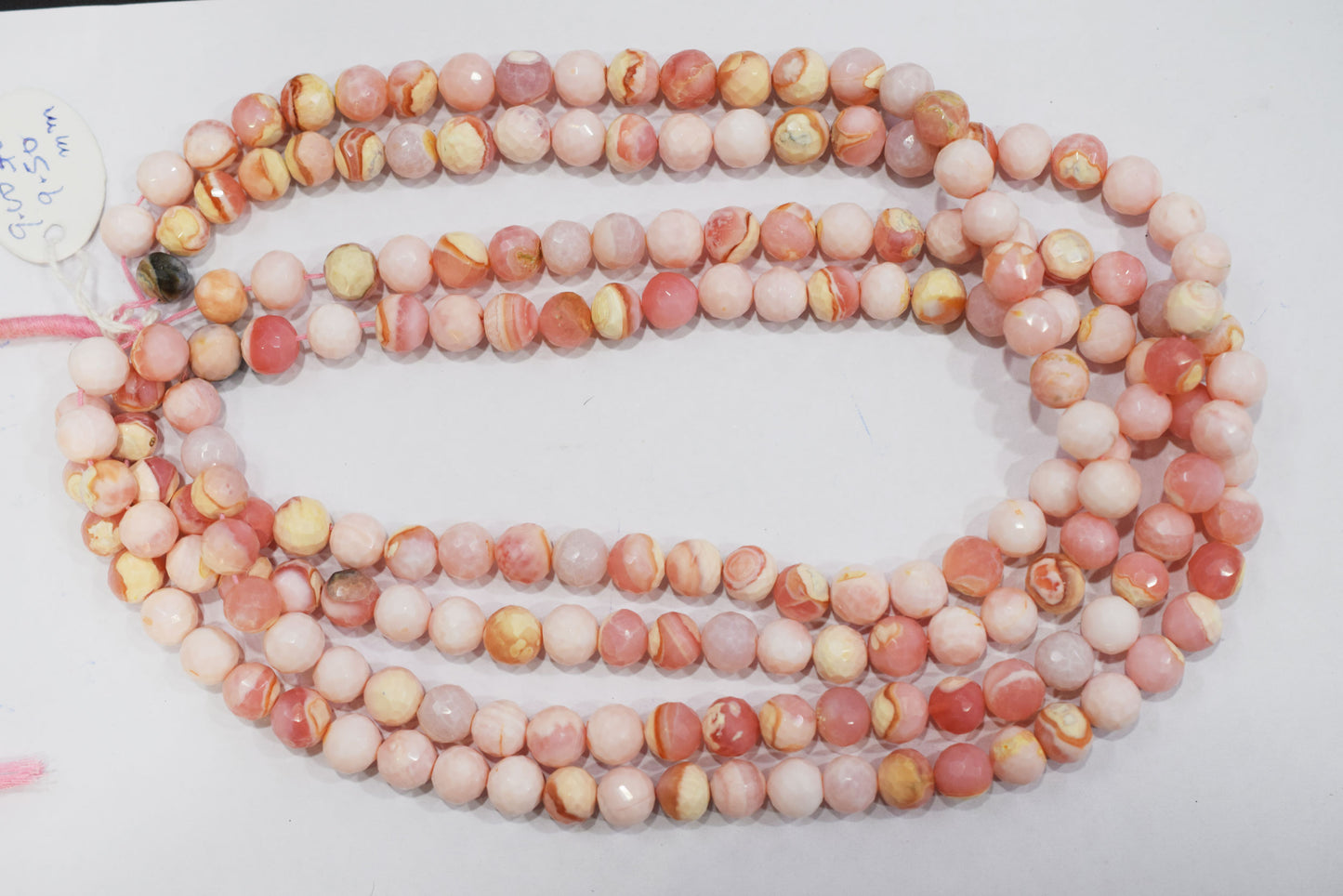 Natural pink opal rondelle shape beads , pink opal faceted beads, sold by strand , 9 to 9.50 mm , 16 inches , 32691