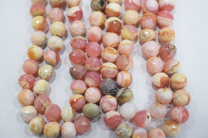Natural pink opal rondelle shape beads , pink opal faceted beads, sold by strand , 9 to 9.50 mm , 16 inches , 32691