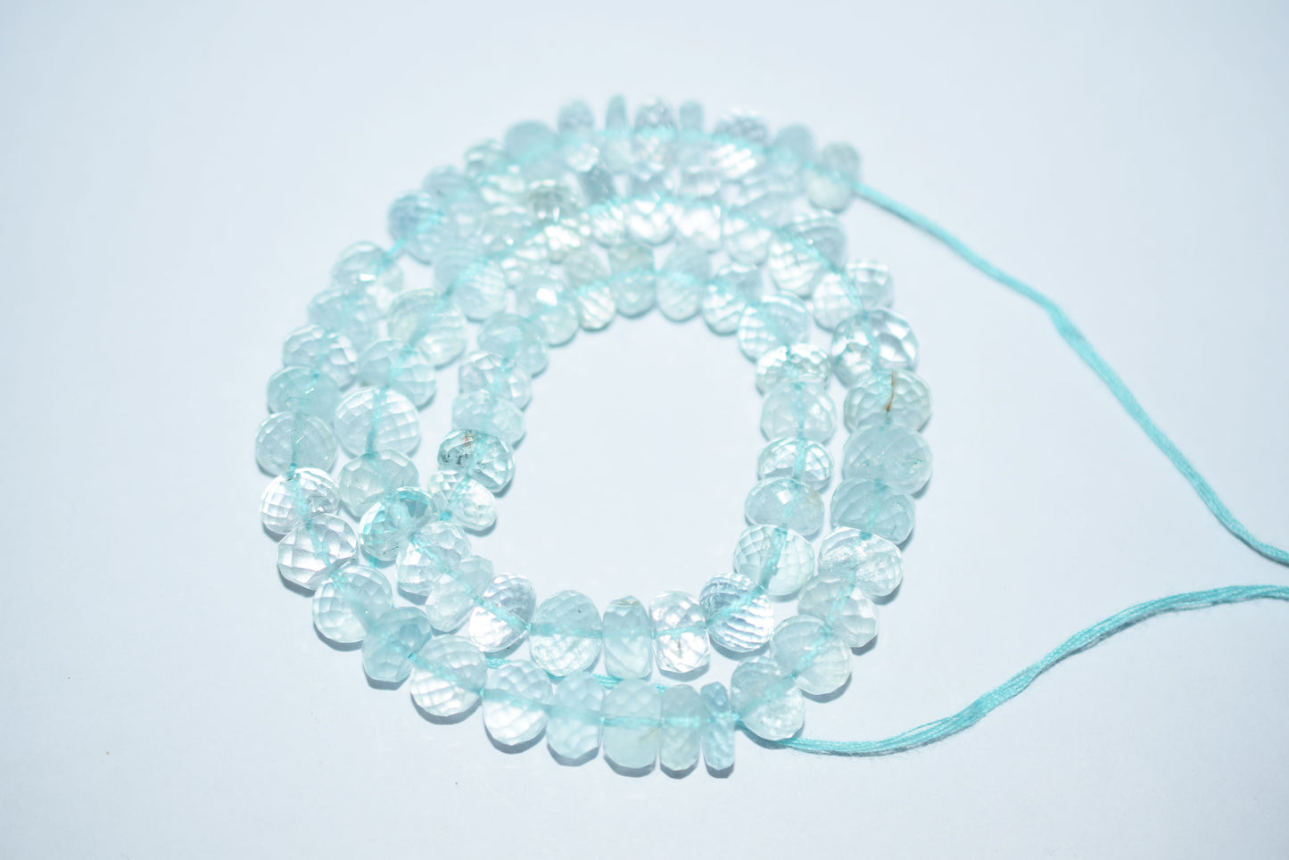 Natural Aquamarine Apatite rondelle Shape Beads , Aquamarine Apatite Faceted Beads , Sold By Strand , 8.00x9.50 mm , 15 Inches , 32692