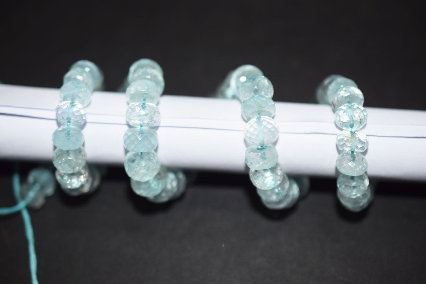 Natural Aquamarine Apatite rondelle Shape Beads , Aquamarine Apatite Faceted Beads , Sold By Strand , 8.00x9.50 mm , 15 Inches , 32692