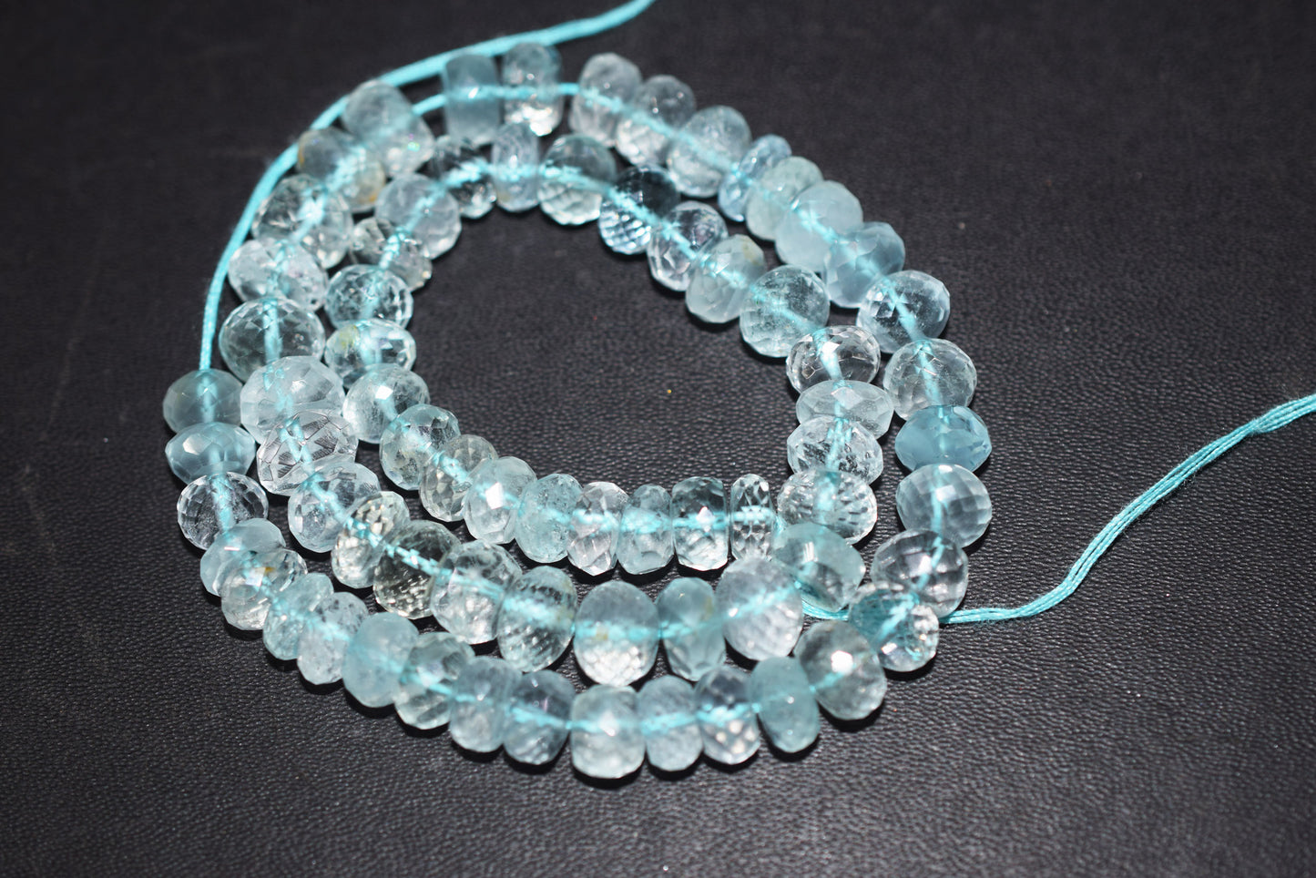 Natural Aquamarine Apatite rondelle Shape Beads , Aquamarine Apatite Faceted Beads , Sold By Strand , 8.00x9.50 mm , 15 Inches , 32692