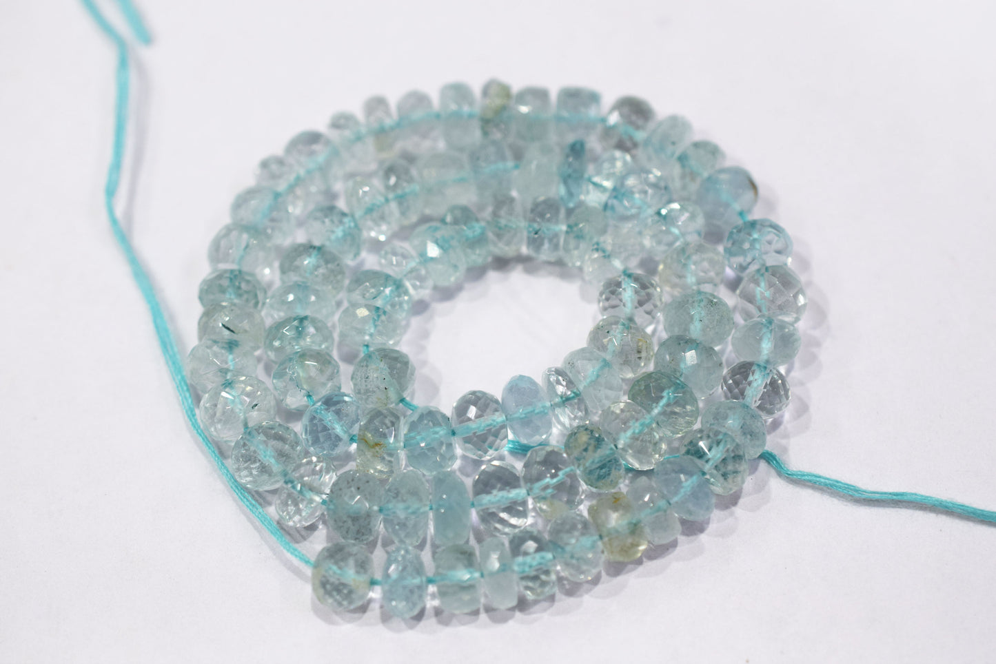 Natural Aquamarine Apatite rondelle Shape Beads , Aquamarine Apatite Faceted Beads , Sold By Strand , 7.25x8.00 mm , 15 Inches , 32693