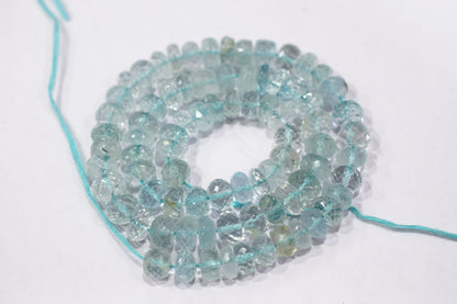 Natural Aquamarine Apatite rondelle Shape Beads , Aquamarine Apatite Faceted Beads , Sold By Strand , 7.25x8.00 mm , 15 Inches , 32693