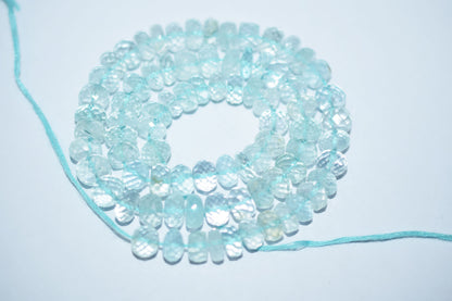 Natural Aquamarine Apatite rondelle Shape Beads , Aquamarine Apatite Faceted Beads , Sold By Strand , 7.25x8.00 mm , 15 Inches , 32693
