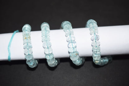 Natural Aquamarine Apatite rondelle Shape Beads , Aquamarine Apatite Faceted Beads , Sold By Strand , 7.25x8.00 mm , 15 Inches , 32693