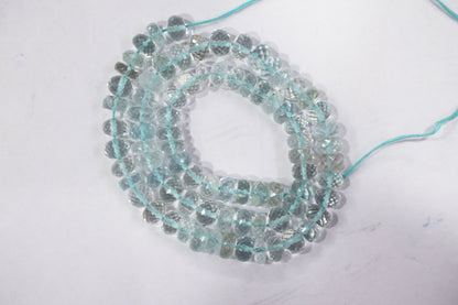 Natural Aquamarine Apatite rondelle Shape Beads , Aquamarine Apatite Faceted Beads , Sold By Strand , 7.50 mm , 15 Inches , 32694