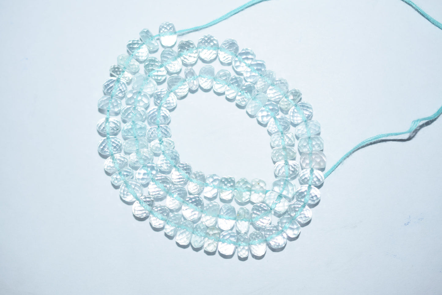 Natural Aquamarine Apatite rondelle Shape Beads , Aquamarine Apatite Faceted Beads , Sold By Strand , 7.50 mm , 15 Inches , 32694