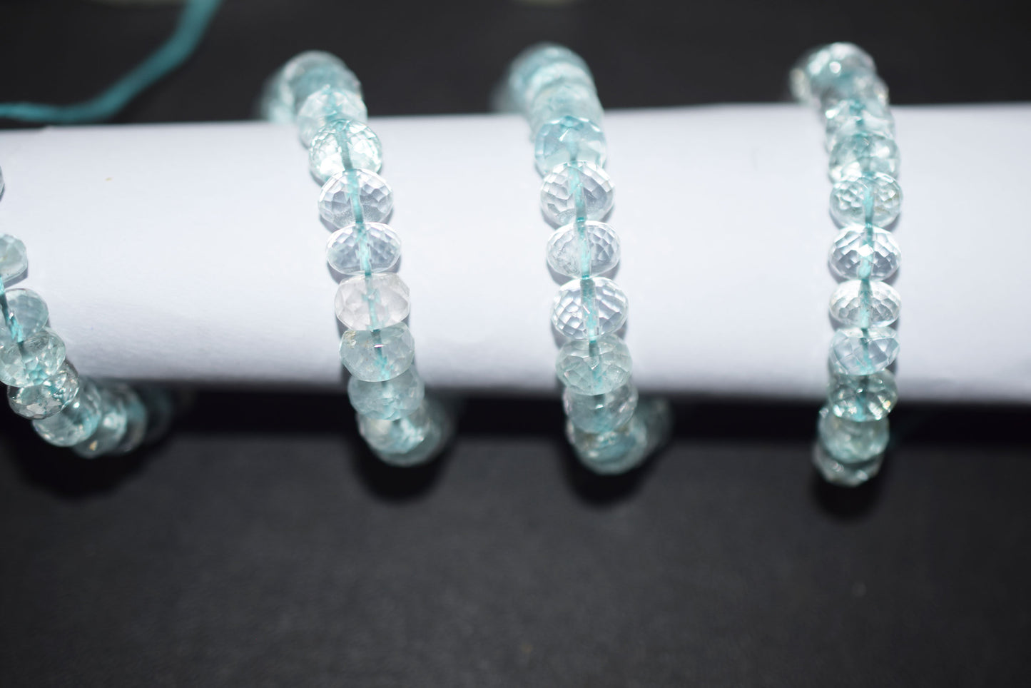 Natural Aquamarine Apatite rondelle Shape Beads , Aquamarine Apatite Faceted Beads , Sold By Strand , 7.50 mm , 15 Inches , 32694