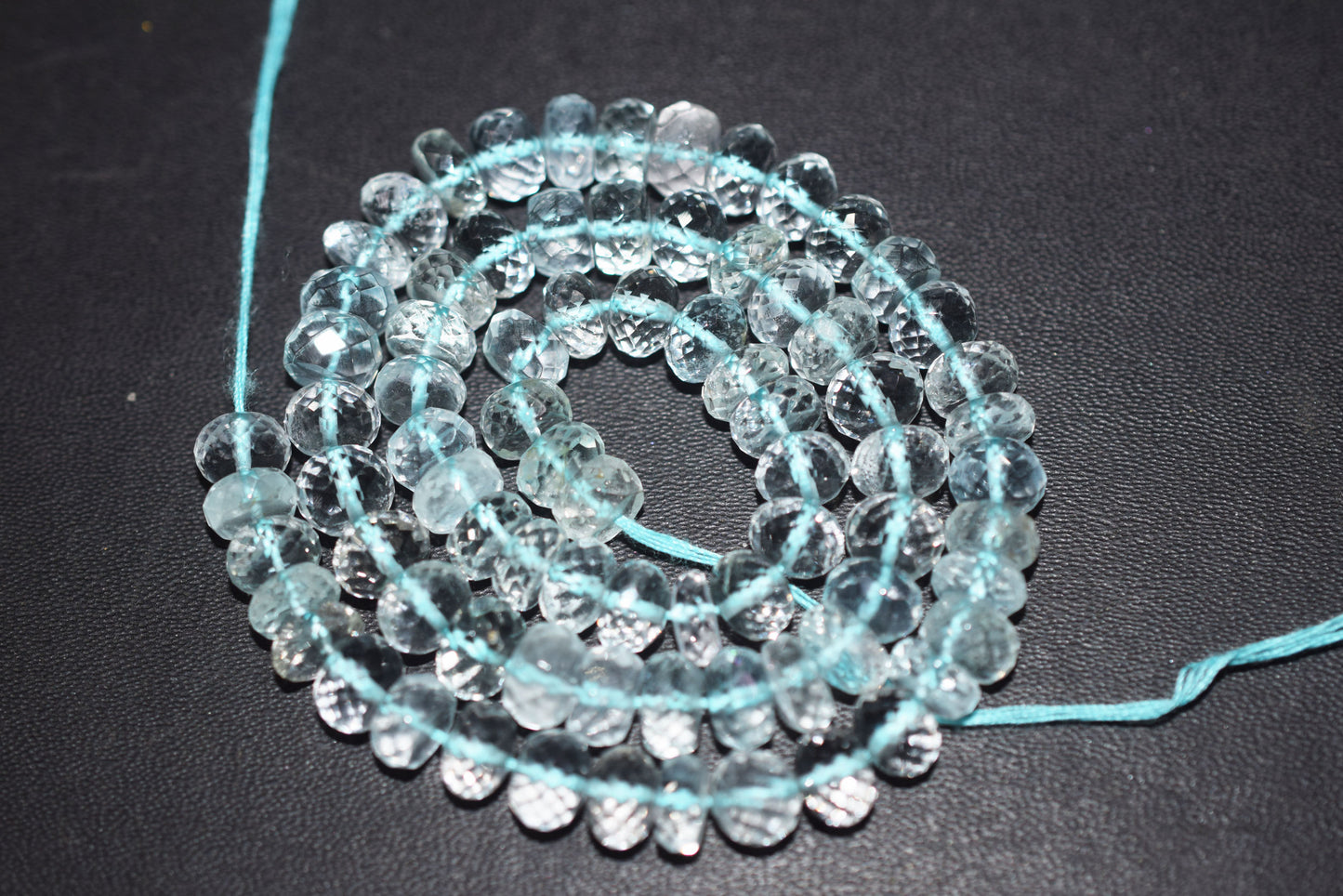 Natural Aquamarine Apatite rondelle Shape Beads , Aquamarine Apatite Faceted Beads , Sold By Strand , 7.50 mm , 15 Inches , 32694