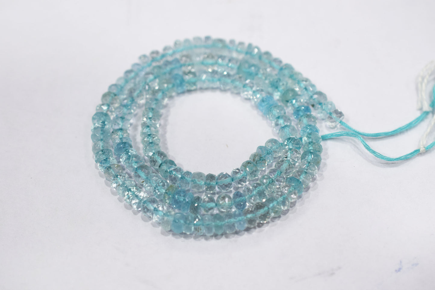 Natural Aquamarine Apatite rondelle Shape Beads , Aquamarine Apatite Faceted Beads , Sold By Strand , 5 mm , 15.5 Inches , 32695