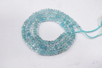 Natural Aquamarine Apatite rondelle Shape Beads , Aquamarine Apatite Faceted Beads , Sold By Strand , 5 mm , 15.5 Inches , 32695