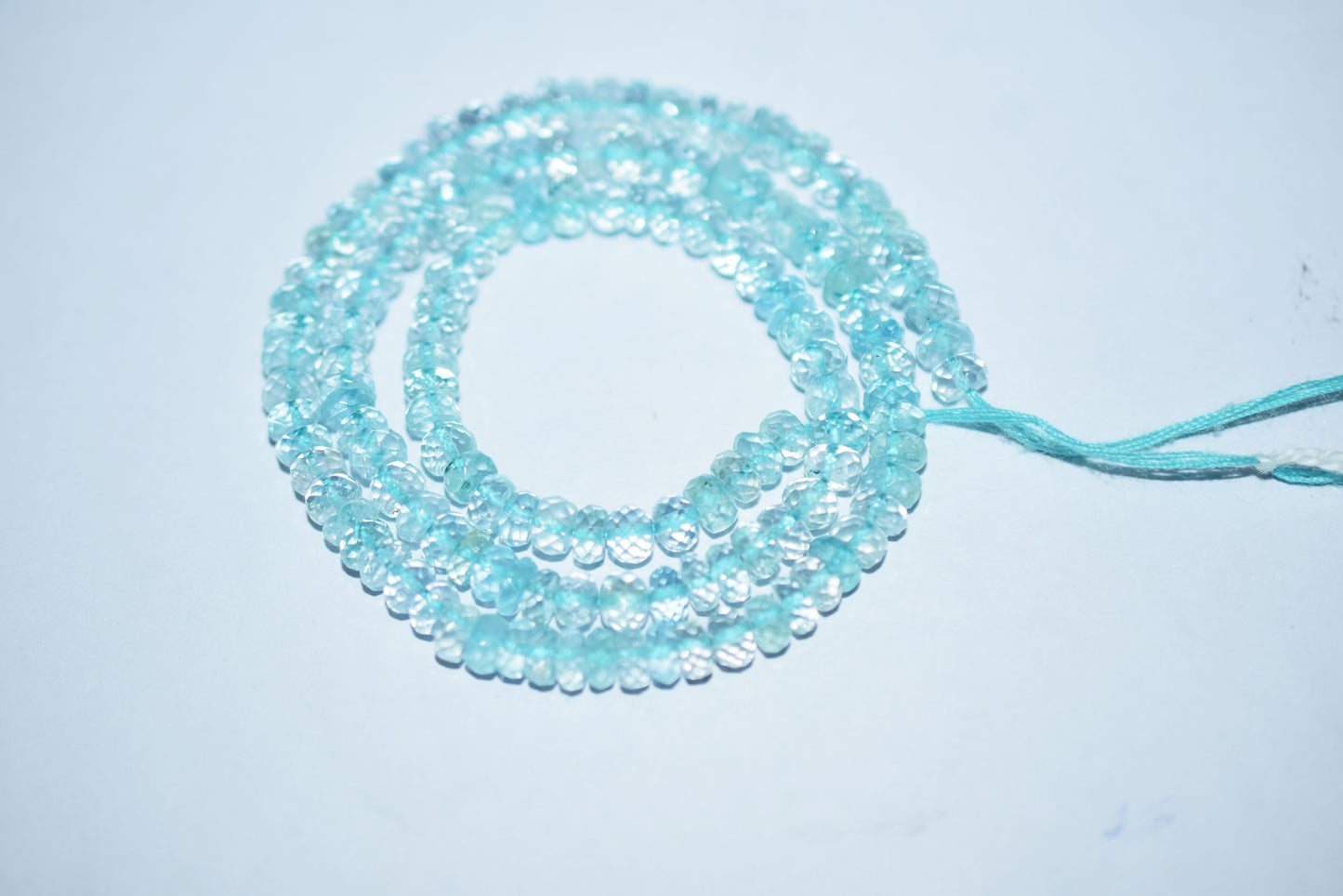 Natural Aquamarine Apatite rondelle Shape Beads , Aquamarine Apatite Faceted Beads , Sold By Strand , 5 mm , 15.5 Inches , 32695