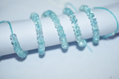 Natural Aquamarine Apatite rondelle Shape Beads , Aquamarine Apatite Faceted Beads , Sold By Strand , 5 mm , 15.5 Inches , 32695