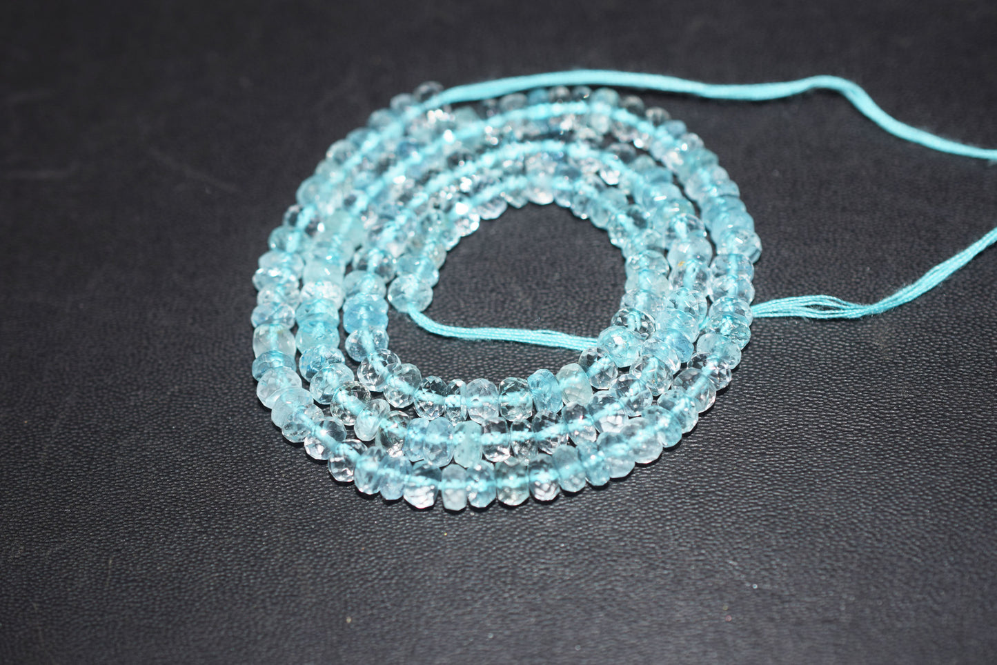 Natural Aquamarine Apatite rondelle Shape Beads , Aquamarine Apatite Faceted Beads , Sold By Strand , 5 mm , 15.5 Inches , 32695