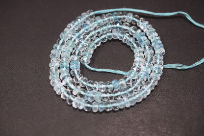 Natural Aquamarine Apatite rondelle Shape Beads , Aquamarine Apatite Faceted Beads , Sold By Strand , 5 mm , 15.5 Inches , 32695