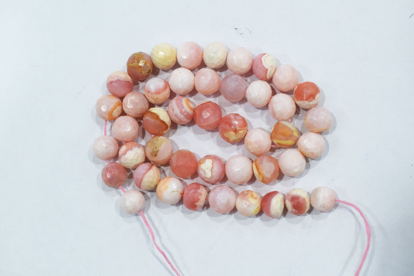 Natural pink opal rondelle shape beads , pink opal faceted beads, sold by strand ,9-10 mm , 16 inches , 32696