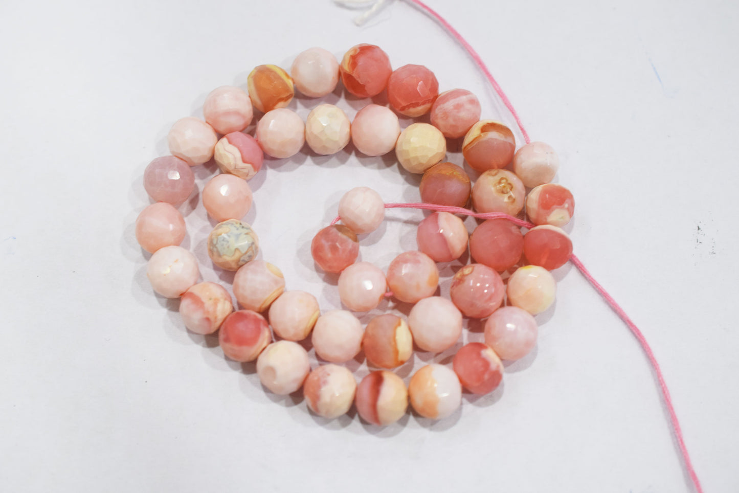 Natural pink opal rondelle shape beads , pink opal faceted beads, sold by strand ,9-10 mm , 16 inches , 32696