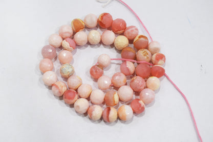 Natural pink opal rondelle shape beads , pink opal faceted beads, sold by strand ,9-10 mm , 16 inches , 32696