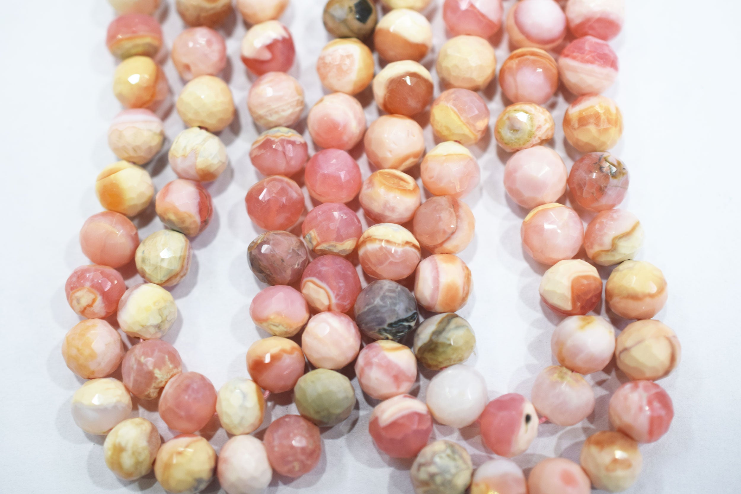 Natural pink opal rondelle shape beads , pink opal faceted beads, sold by strand ,7.50 - 8.50 mm , 16 inches , 32697