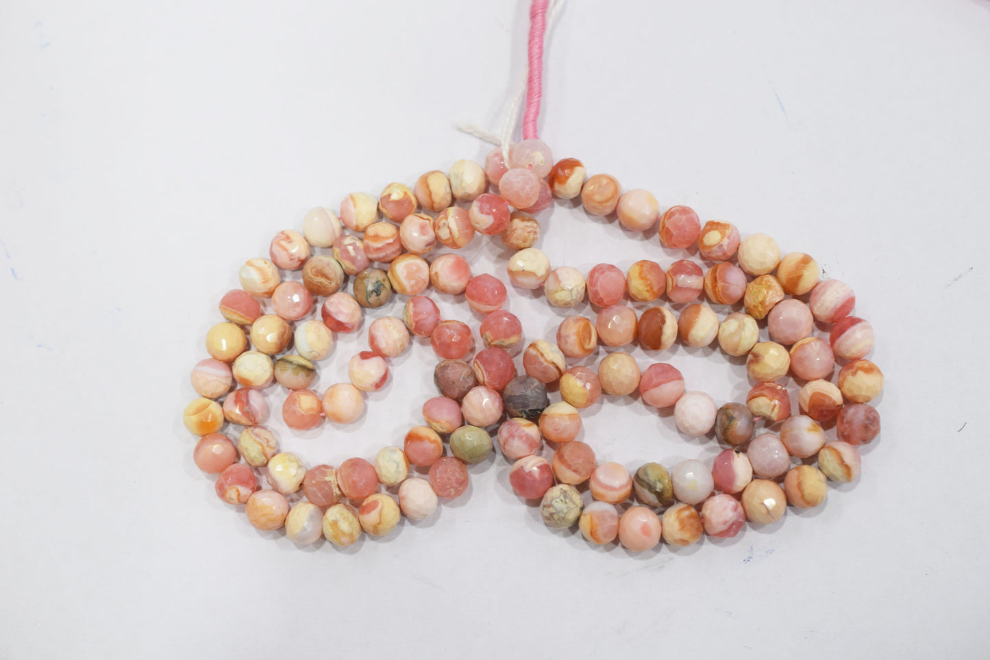 Natural pink opal rondelle shape beads , pink opal faceted beads, sold by strand ,7.50 - 8.50 mm , 16 inches , 32697