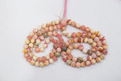 Natural pink opal rondelle shape beads , pink opal faceted beads, sold by strand ,7.50 - 8.50 mm , 16 inches , 32697