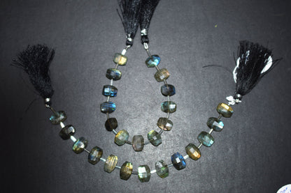 Labradorite Faceted nuggets Shape Beads , 7 Pieces In A Strand , 10 to 14 mm , 10.5 t 14.5 mm , 11 to 14 mm , 32698