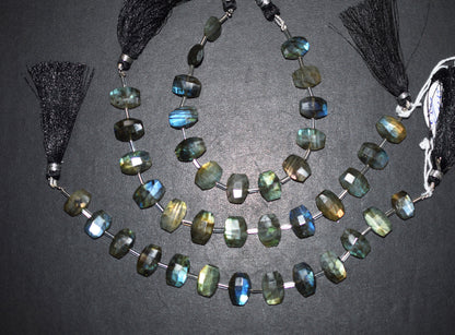 Labradorite Faceted nuggets Shape Beads , 7 Pieces In A Strand , 10 to 14 mm , 10.5 t 14.5 mm , 11 to 14 mm , 32698