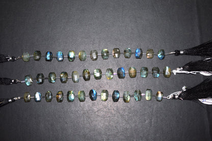 Labradorite Faceted nuggets Shape Beads , 7 Pieces In A Strand , 10 to 14 mm , 10.5 t 14.5 mm , 11 to 14 mm , 32698
