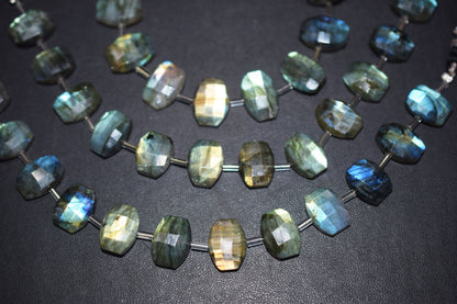 Labradorite Faceted nuggets Shape Beads , 7 Pieces In A Strand , 9 to 13 mm , 10 to 12 mm , 10 to 14mm , 32699