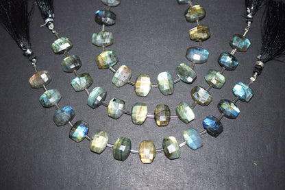 Labradorite Faceted nuggets Shape Beads , 7 Pieces In A Strand , 9 to 13 mm , 10 to 12 mm , 10 to 14mm , 32699