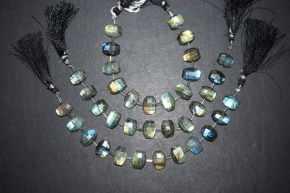 Labradorite Faceted nuggets Shape Beads , 7 Pieces In A Strand , 9 to 13 mm , 10 to 12 mm , 10 to 14mm , 32699
