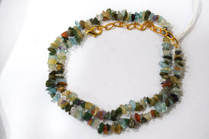 Natural GemStone Beaded Necklace, Mix Color Uncut Chips Gemstones Long Necklace, Handmade Jewelry For Her, Spiritual Alignment Necklace , 3x5 mm & 4x6 mm , 32700