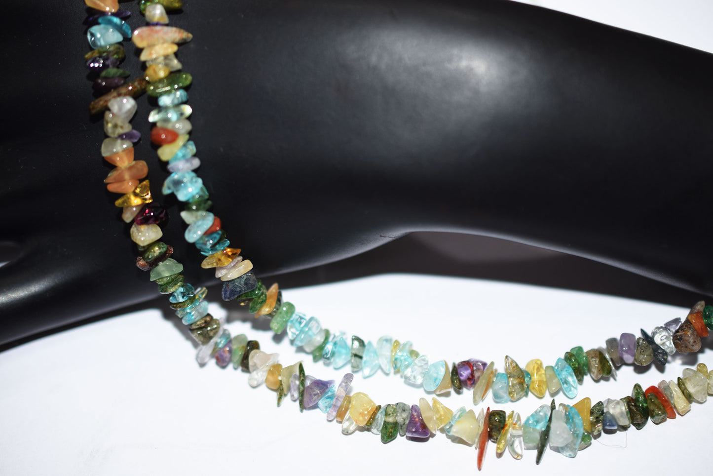 Natural GemStone Beaded Necklace, Mix Color Uncut Chips Gemstones Long Necklace, Handmade Jewelry For Her, Spiritual Alignment Necklace , 3x5 mm & 4x6 mm , 32700