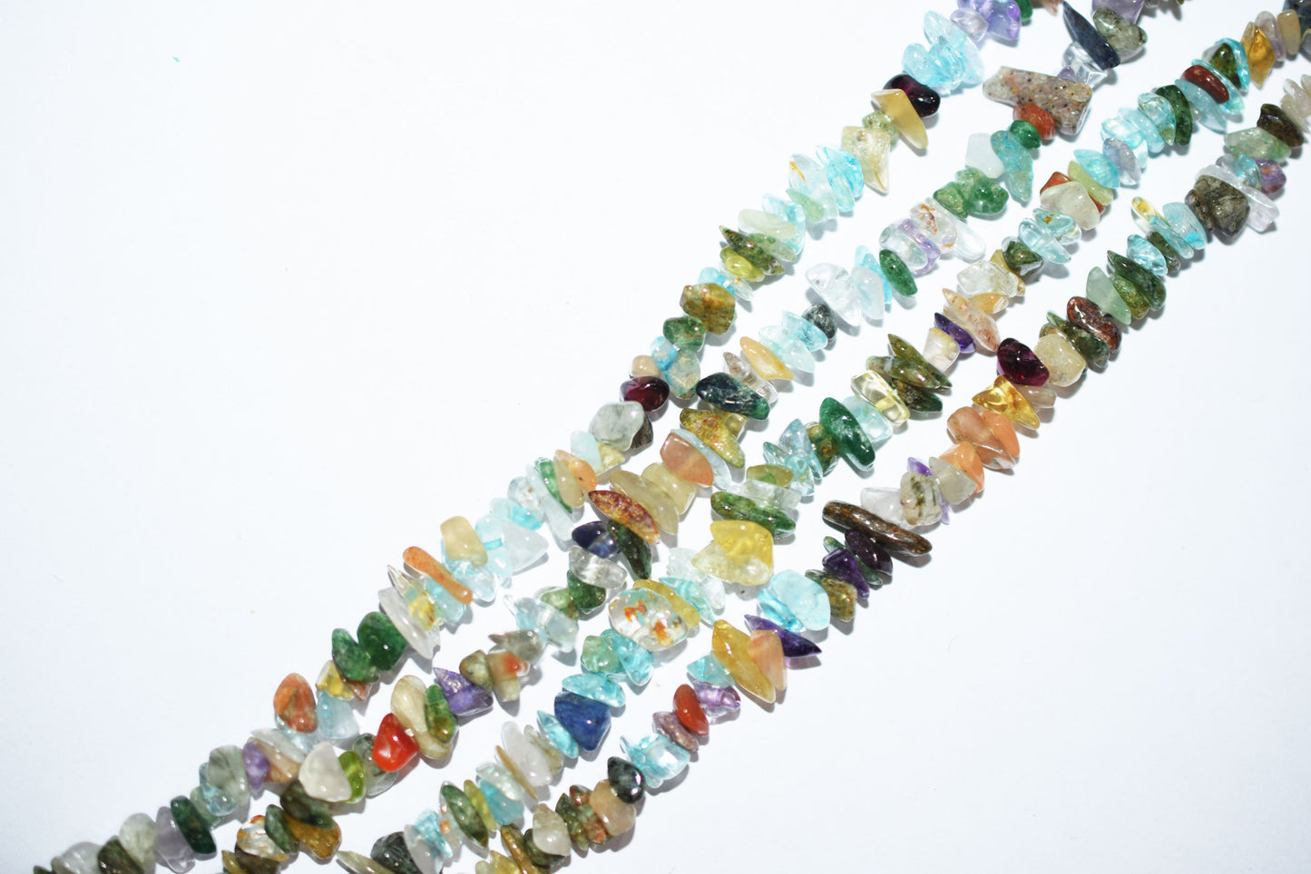 Natural GemStone Beaded Necklace, Mix Color Uncut Chips Gemstones Long Necklace, Handmade Jewelry For Her, Spiritual Alignment Necklace , 3x5 mm & 4x6 mm , 32700