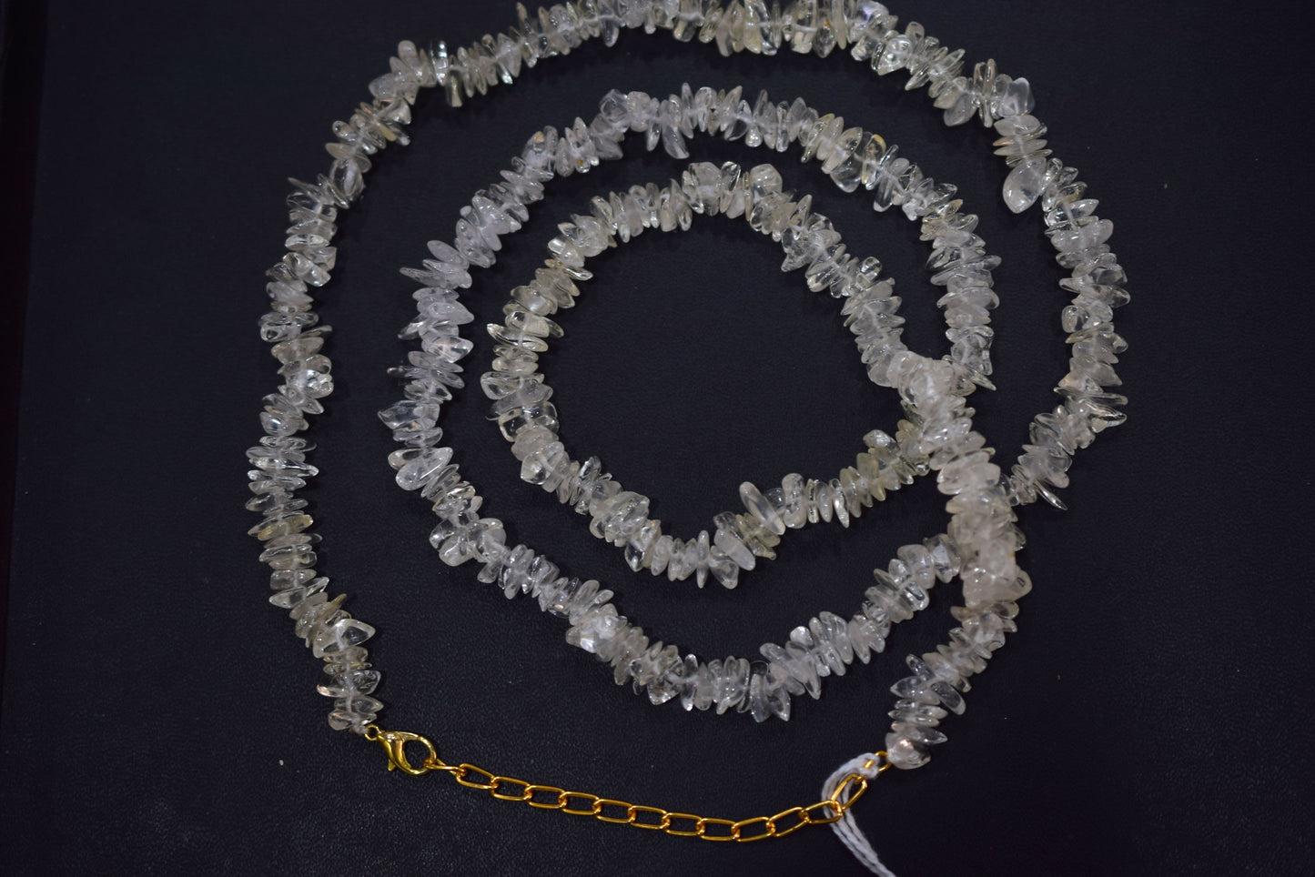 Very Light Citrine chip Necklace , Gemstones chips Long Necklace , 4x7 mm   , 32702