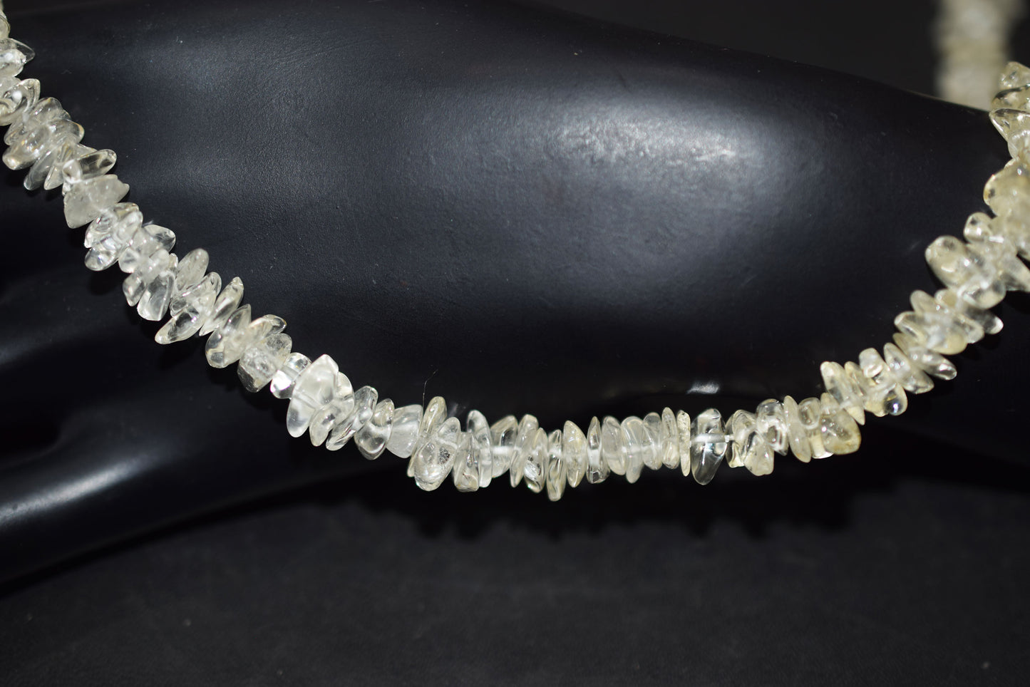 Very Light Citrine chip Necklace , Gemstones chips Long Necklace , 4x7 mm   , 32702