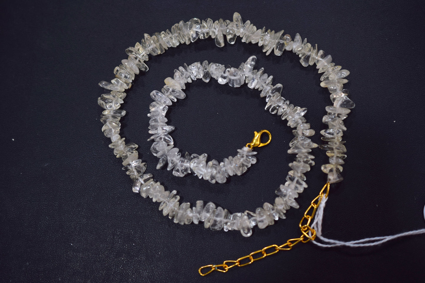 Very Light Citrine chip Necklace , Gemstones chips Long Necklace , 4x7 mm   , 32702