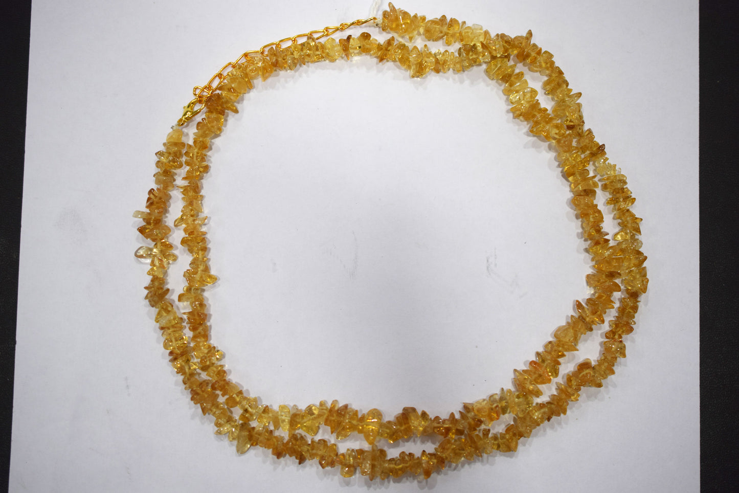 Natural Citrine chip Necklace , Gemstones chips Long Necklace , 4x6 mm and 5x8mm   , 32703