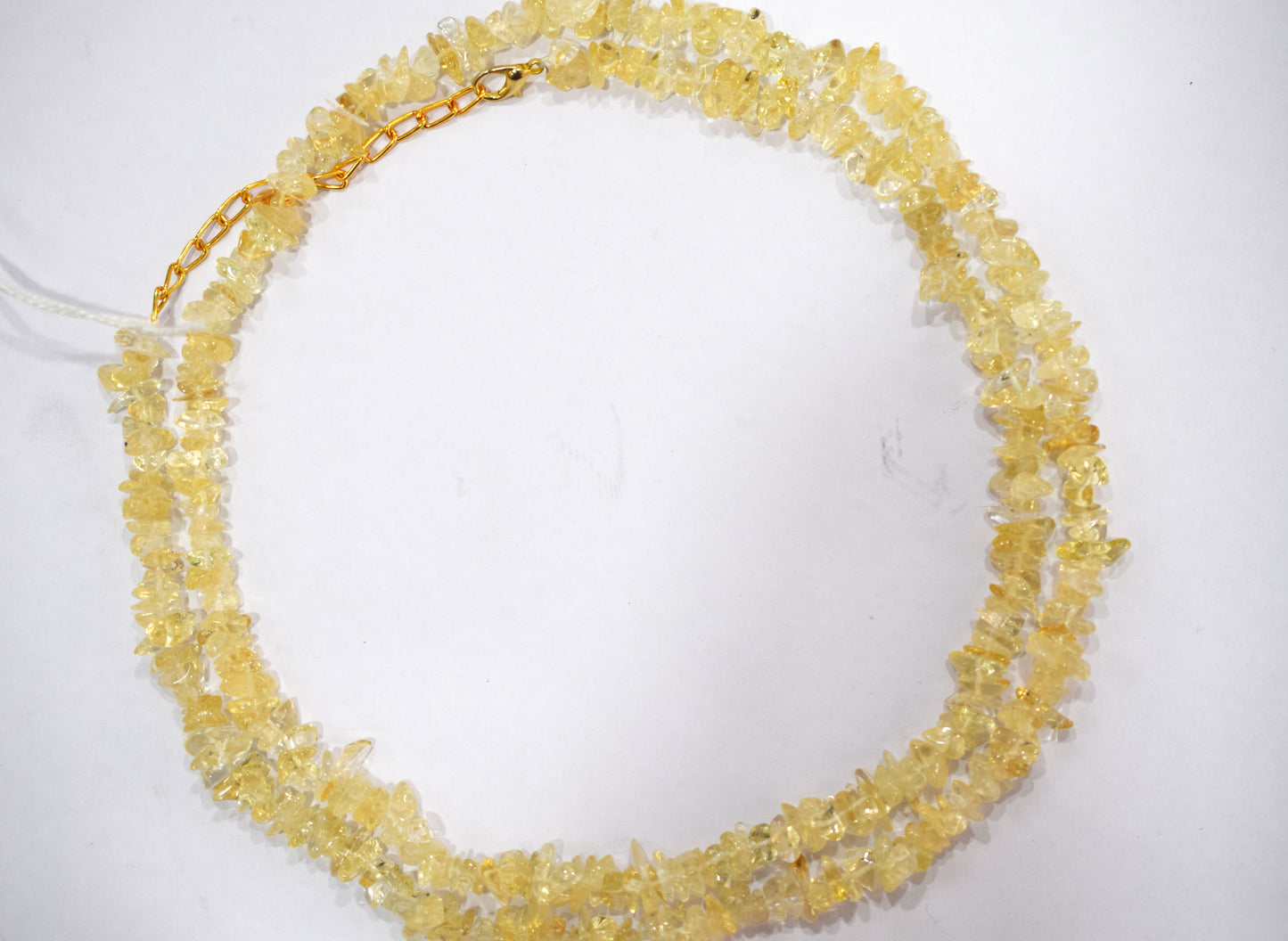 Natural yellow Citrine chip Necklace , Gemstones uncut chips Long Necklace , 5x7 mm and 4x7 mm   , 32704