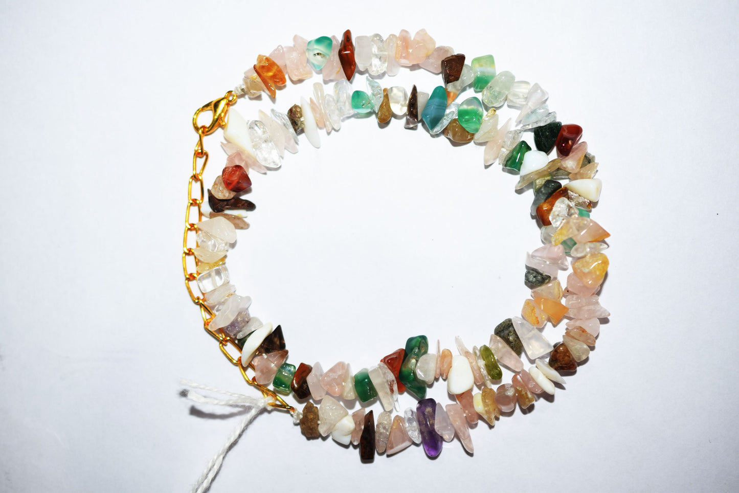Natural MultiStone chips Necklace,  Gemstones Uncut Chips Long Necklace ,  4x5 mm &amp; 4x6 mm , 32707