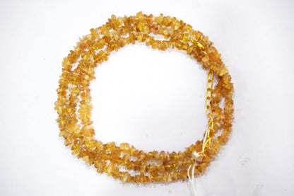 Natural Citrine Crystal chip Necklace , Gemstones uncut chips Long Necklace , 3x5 mm , 32709