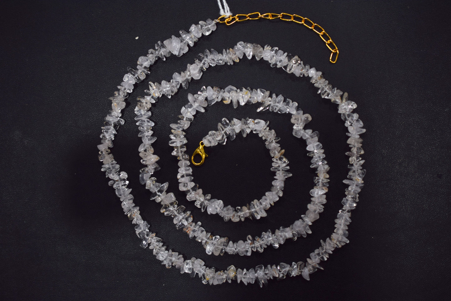 Clear Qartz Crystal chip Necklace , Gemstones uncut chips Long Necklace , 4x7 mm & 4x6 mm   , 32705