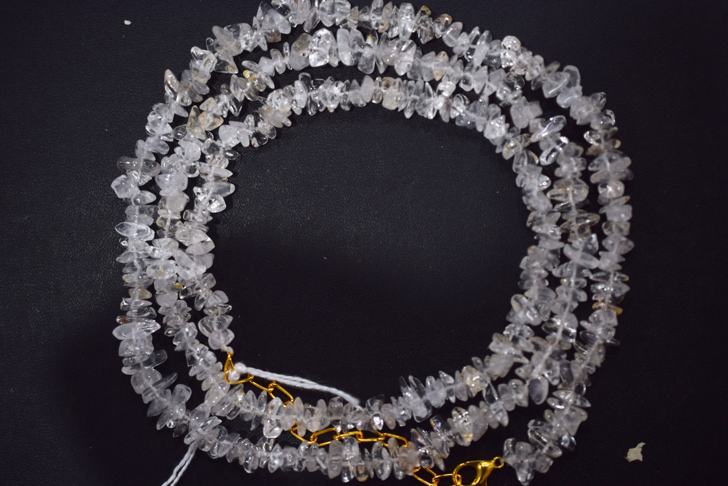 Clear Qartz Crystal chip Necklace , Gemstones uncut chips Long Necklace , 4x7 mm & 4x6 mm   , 32705