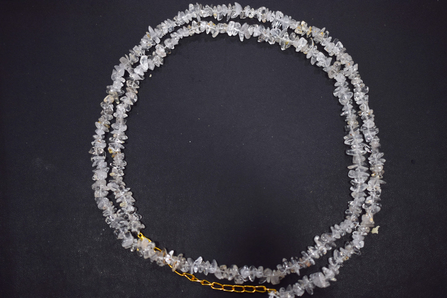 Clear Qartz Crystal chip Necklace , Gemstones uncut chips Long Necklace , 4x7 mm & 4x6 mm   , 32705