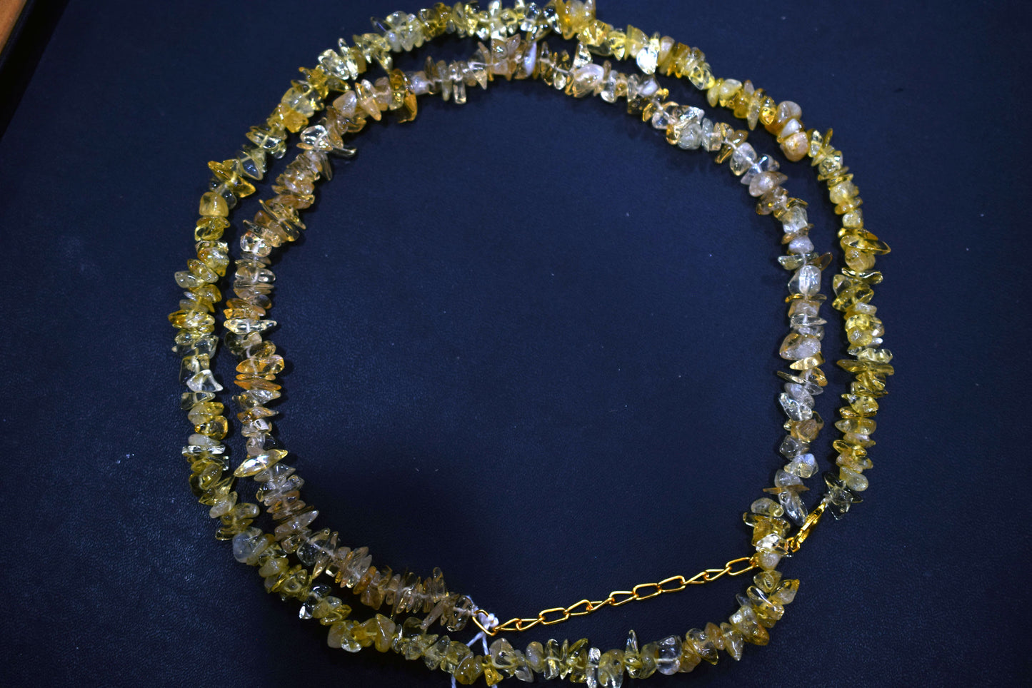 Natural Raw Citrine chip Necklace , Gemstones uncut chips Long Necklace , 5x7 mm , 32706